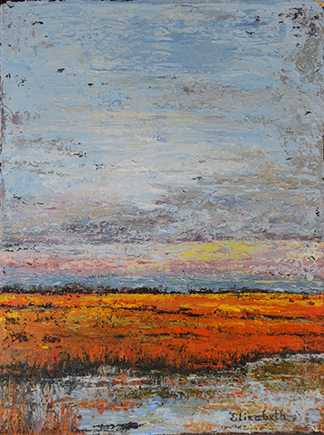 Abstract Orange Marsh by Beth Maddox