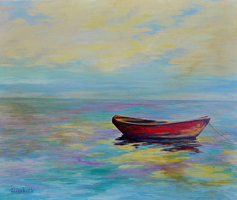 Red Boat Alone by Beth Maddox