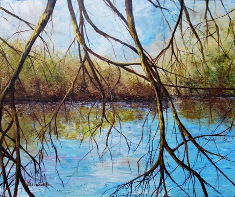 River Through Trees by Beth Maddox